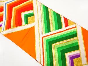 アンティーク　幾何学模様織り出し袋帯（着用可）